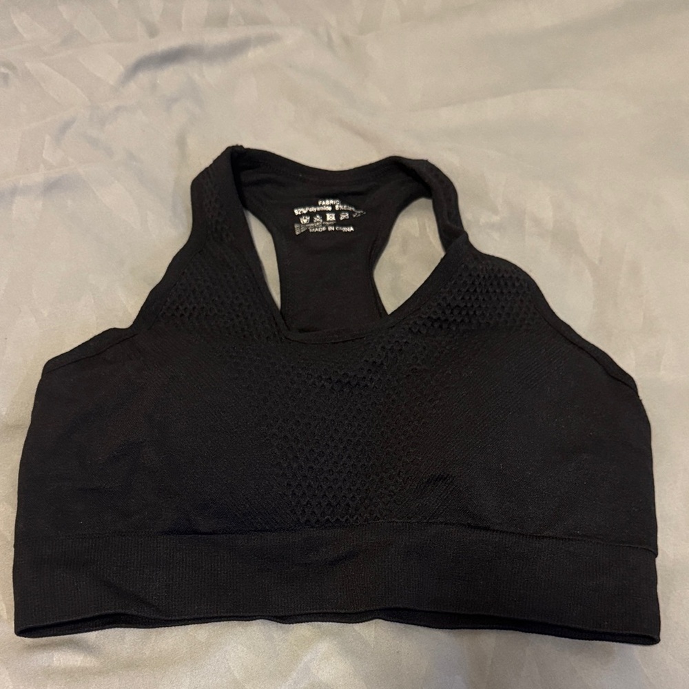 Racerback Black Sports Bra